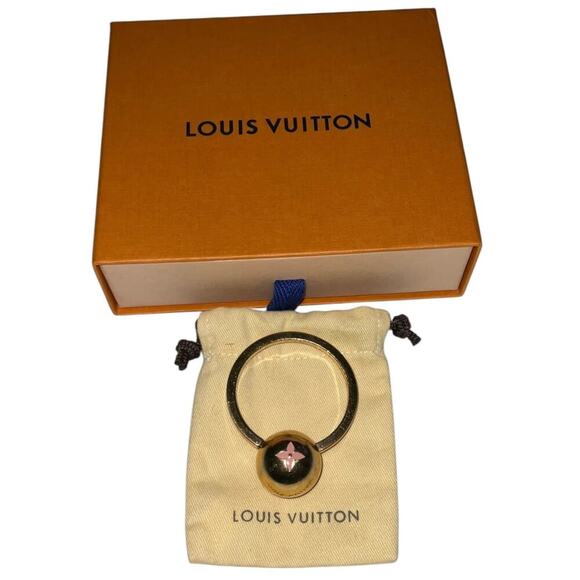 LOUIS VUITTON  Sphere Key Ring Ballerine GD Pink Key Ring W/Box - Picture 14 of 14
